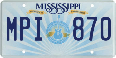 MS license plate MPI870