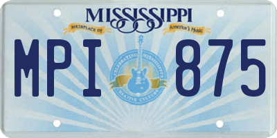 MS license plate MPI875