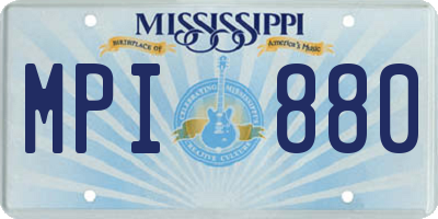 MS license plate MPI880