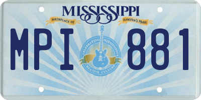 MS license plate MPI881