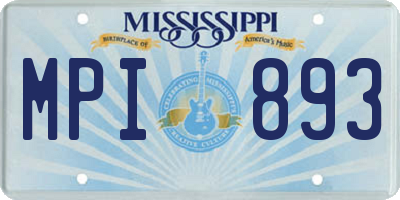 MS license plate MPI893
