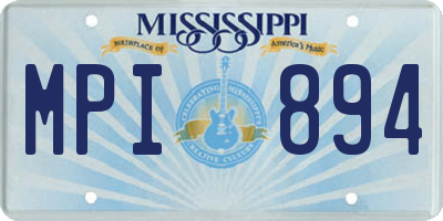 MS license plate MPI894