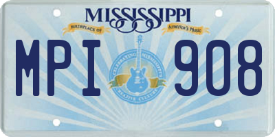 MS license plate MPI908