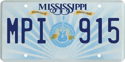 MS license plate MPI915