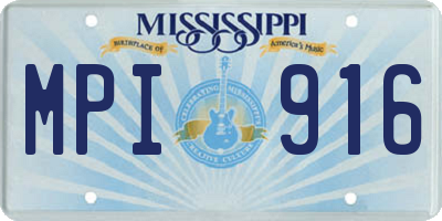 MS license plate MPI916