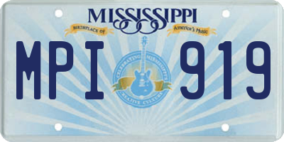 MS license plate MPI919