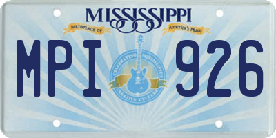 MS license plate MPI926