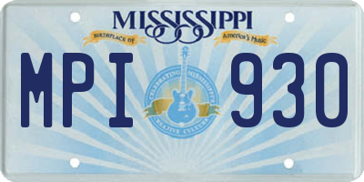 MS license plate MPI930
