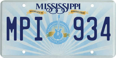 MS license plate MPI934