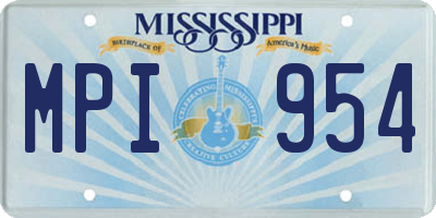 MS license plate MPI954