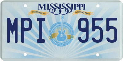 MS license plate MPI955
