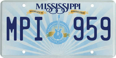 MS license plate MPI959