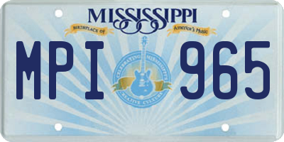 MS license plate MPI965