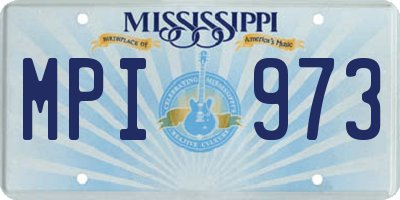 MS license plate MPI973