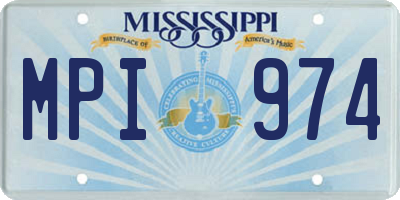 MS license plate MPI974