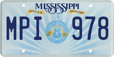MS license plate MPI978