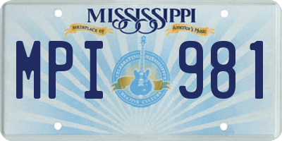 MS license plate MPI981