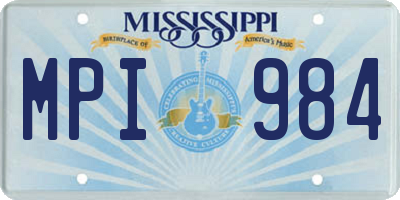 MS license plate MPI984