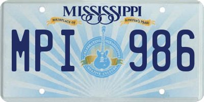 MS license plate MPI986