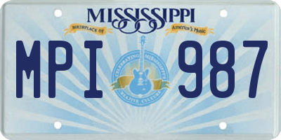 MS license plate MPI987