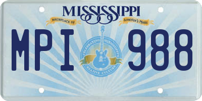 MS license plate MPI988