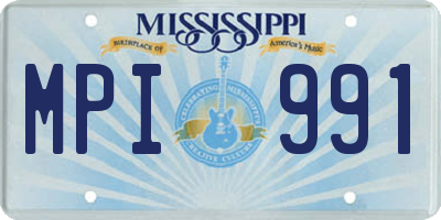 MS license plate MPI991
