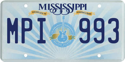 MS license plate MPI993