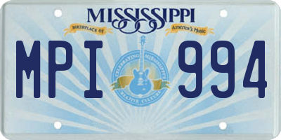 MS license plate MPI994