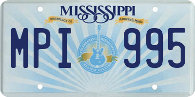 MS license plate MPI995