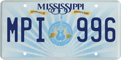 MS license plate MPI996