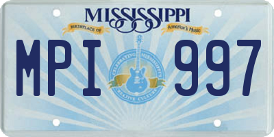 MS license plate MPI997