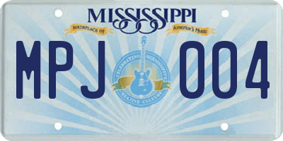 MS license plate MPJ004