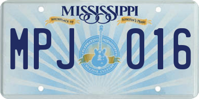 MS license plate MPJ016