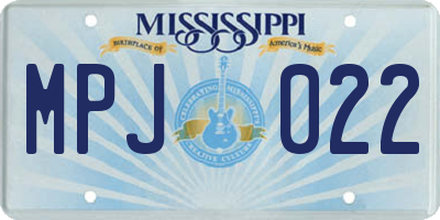 MS license plate MPJ022