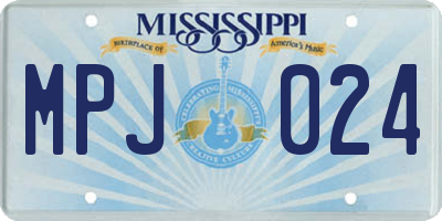 MS license plate MPJ024