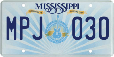 MS license plate MPJ030