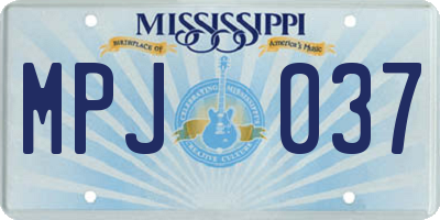 MS license plate MPJ037