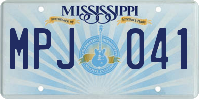 MS license plate MPJ041