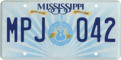 MS license plate MPJ042