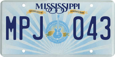 MS license plate MPJ043