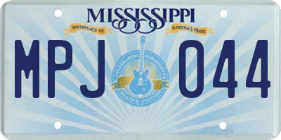 MS license plate MPJ044