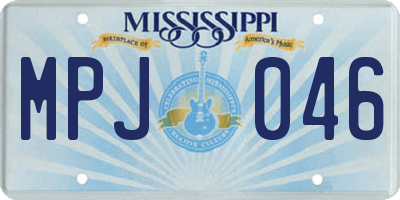 MS license plate MPJ046