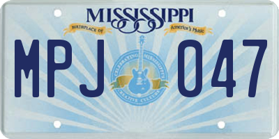 MS license plate MPJ047