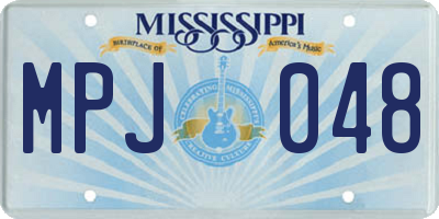 MS license plate MPJ048