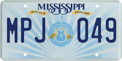 MS license plate MPJ049