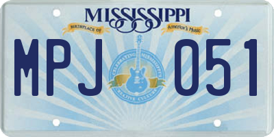 MS license plate MPJ051