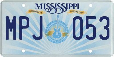 MS license plate MPJ053