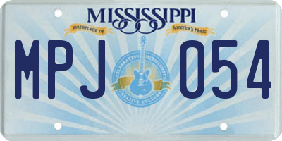 MS license plate MPJ054