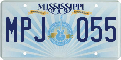 MS license plate MPJ055