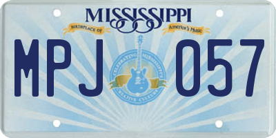 MS license plate MPJ057